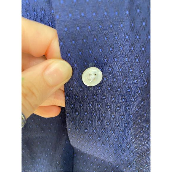 Bonobos Swiss Co. Slim Fit Dark Blue Dot Button-Up Shirt, Men's Size 16.5/ 34 - Picture 5 of 12